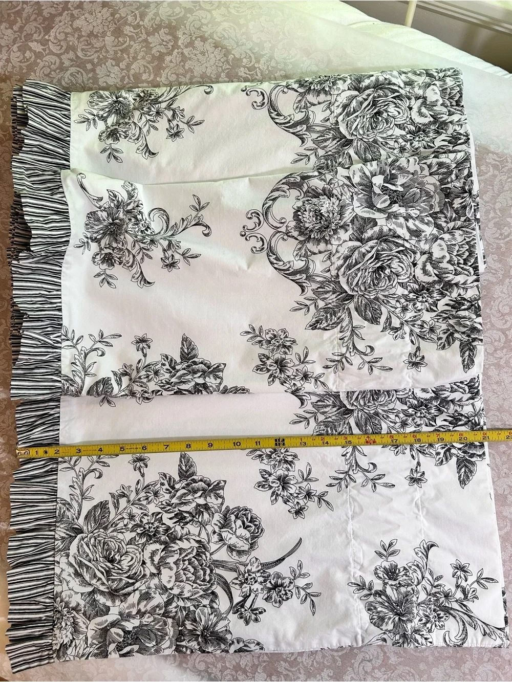 J. C. Penney Home ~Toile Floral 21” x 78” Rod Pocket Valances / Set of 2